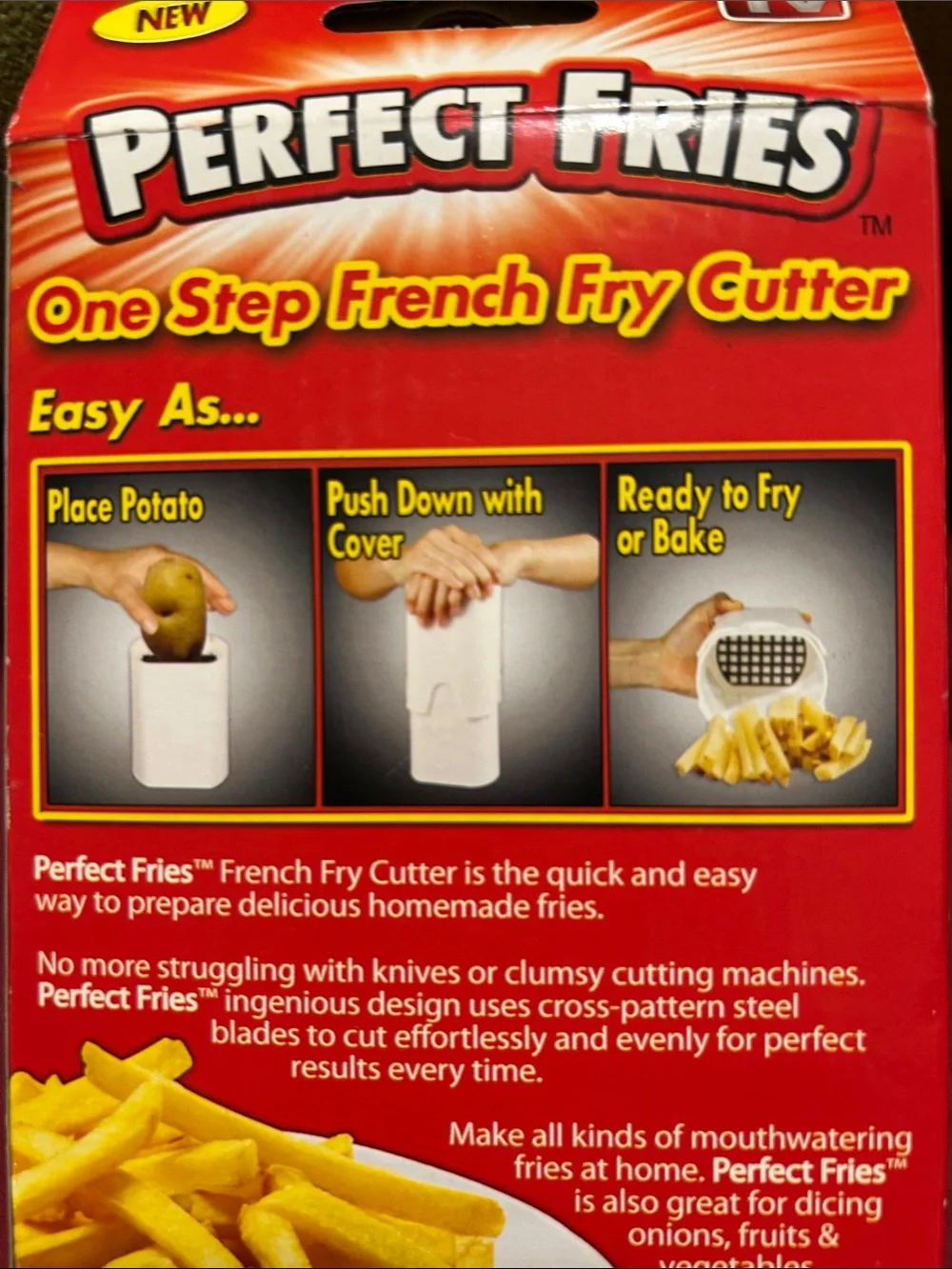 Perfect Fries One Step French Fry Cutter - White As Seen on TV